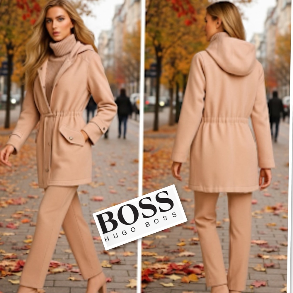 HUGO BOSS HOODED TRENCH-COAT PARKA JACKET Size M